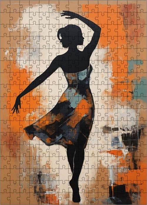 Ahşap Mdf Puzzle Yapboz Dans Eden Silüet 255 Parça 35 x 50 cm