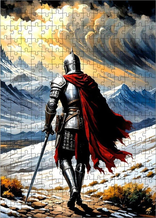 Ahşap Mdf Puzzle Yapboz Çovalye Savaşçı 255 Parça 35 x 50 cm
