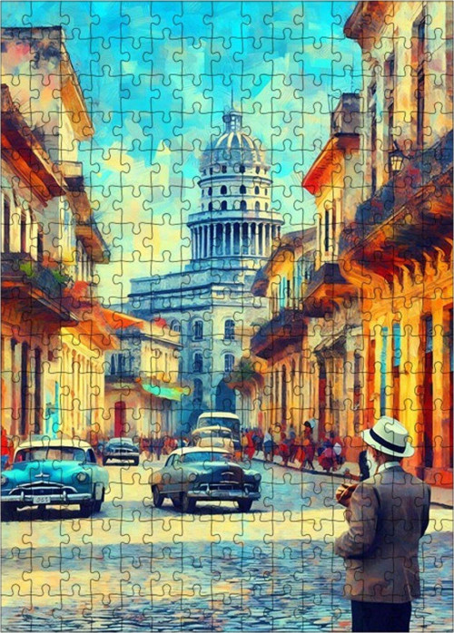 Ahşap Mdf Puzzle Yapboz Sokak Manzarası 255 Parça 35 x 50 cm