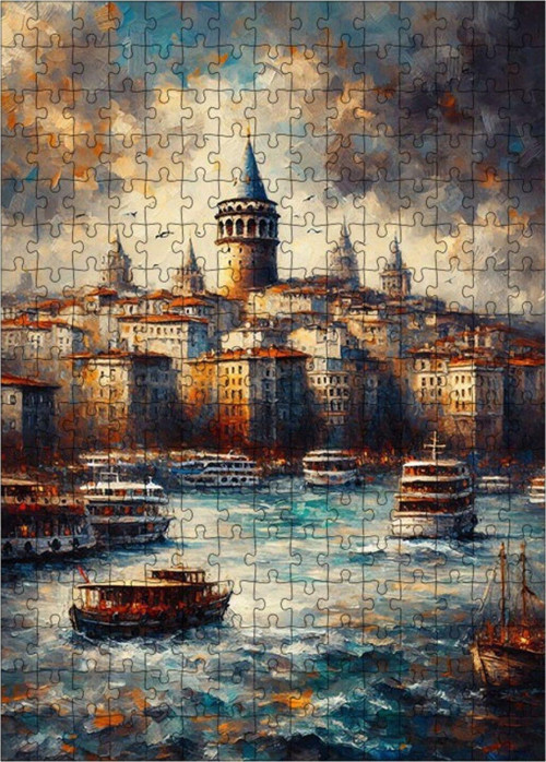 Ahşap Mdf Puzzle Yapboz Galata Silüeti 255 Parça 35 x 50 cm