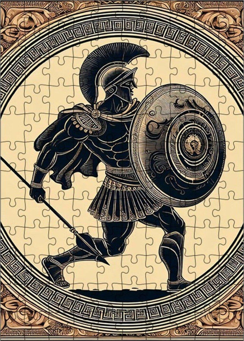 Ahşap Mdf Puzzle Yapboz Eski Çağ Savaşçısı 120 Parça 25 x 35 cm