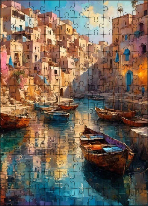 Ahşap Mdf Puzzle Yapboz Sicilya Sokakları 120 Parça 25 x 35 cm