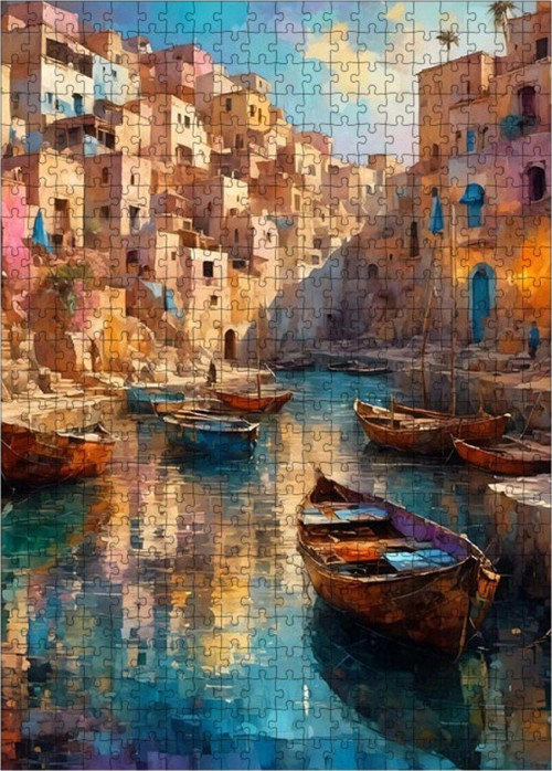Ahşap Mdf Puzzle Yapboz Sicilya Sokakları 500 Parça 50 x 70 cm