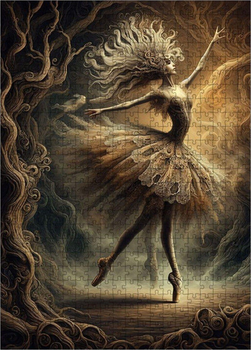 Ahşap Mdf Puzzle Yapboz Balerin Figürü 500 Parça 50 x 70 cm