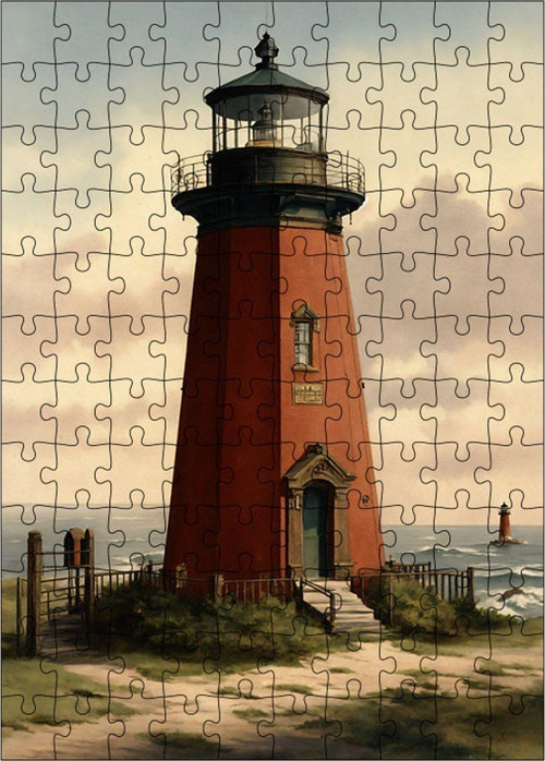 Ahşap Mdf Puzzle Yapboz Kızıl Deniz Feneri 120 Parça 25 x 35 cm
