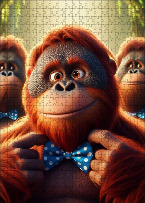 Ahşap Mdf Puzzle Yapboz Sevimli Orangutan 500 Parça 50 x 70 cm
