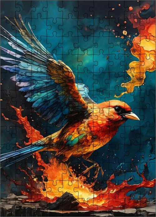 Ahşap Mdf Puzzle Yapboz Ateşli Kartal 120 Parça 25 x 35 cm