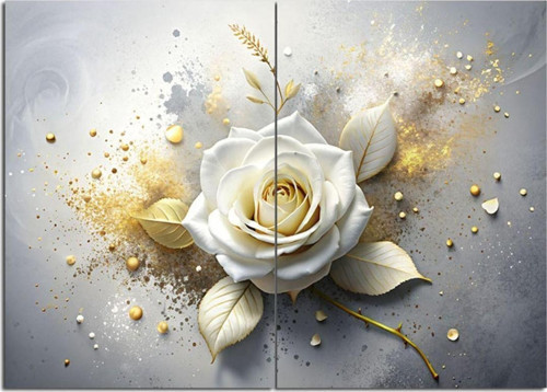Ahşap Mdf Puzzle Yapboz Beyaz Çiçek 120 Parça 25 x 35 cm