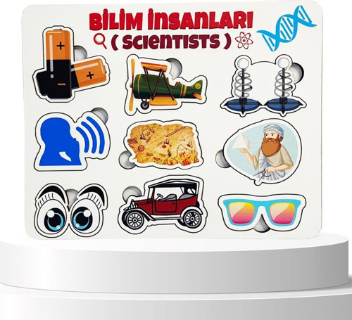 Bilim İnsanları 2 Eğitici Öğretici Geliştirici Ahşap Sağlıklı Oyuncak 16x20 Cm