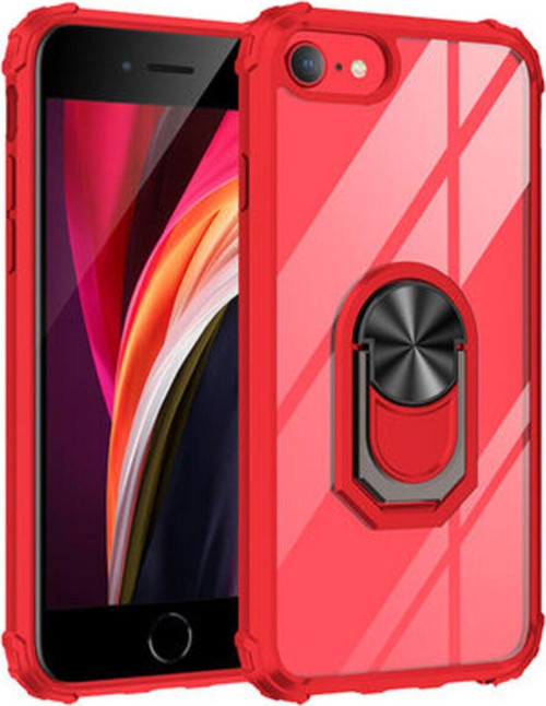 İphone Se 2020 Yüzüklü Ve Kenarları Renkli Köşe Korumalı Mola Premium Pc Silikon Kılıf