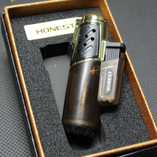 Honest Tek Torch Jet Alev Rüzgarda Sönmez Gazlı, Özel Kutulu Çakmak - Mavi