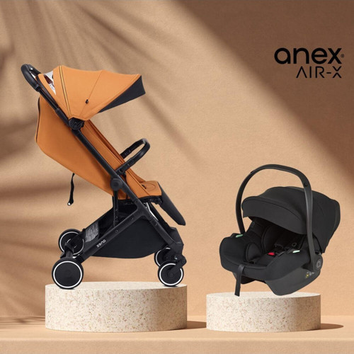 Air-X Kabin Boy Bebek Arabası | Anex Cosmo Oto Koltuğu Dahil Tek Elle Katlanan Travel Sistem - Toffee