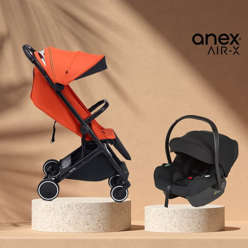 Air-X Kabin Boy Bebek Arabası | Anex Cosmo Oto Koltuğu Dahil Tek Elle Katlanan Travel Sistem - Turuncu