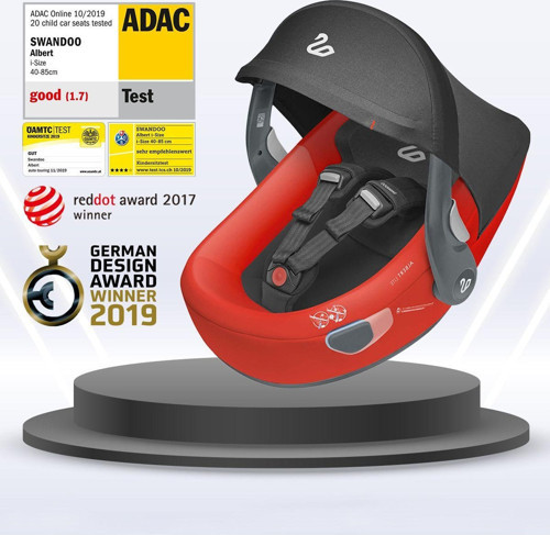 Albert Lite Oto Güvenlik Koltuğu | 0–13 kg, 2019 ADAC Şampiyonu Tasarım Ödüllü - Kırmızı & Siyah