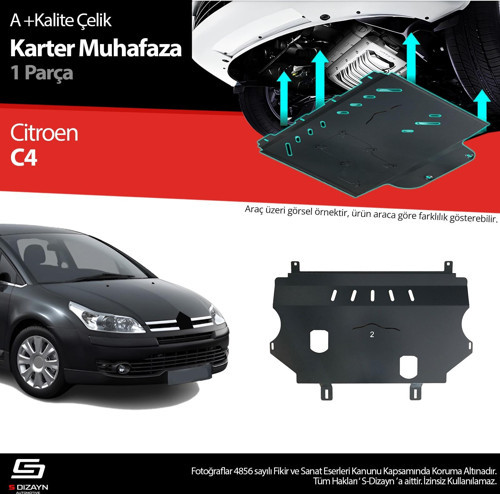 Citroen C4 Çelik Karter Muhafaza Koruma 2004-2010 A+ Kalite