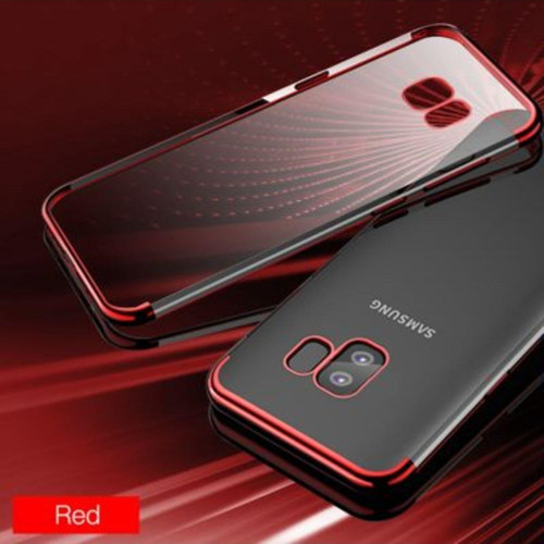 Samsung Galaxy S9 Plus Kenarları Renkli Arkası Şeffaf Bosses Premium Silikon Kılıf
