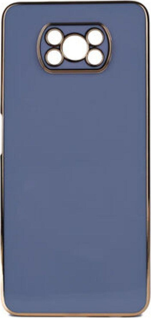 Poco X3 Parlak Yapılı Ve Kenarları Altın Görünümlü Şık Bark Premium Silikon Kılıf