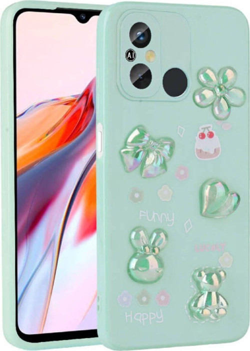 Redmi 12C Kılıf Kabartma Figürlü Parlak Toys Silikon Kapak