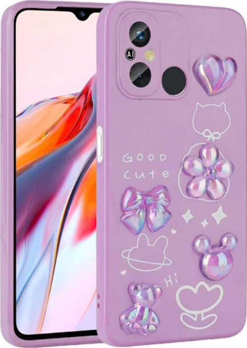 Redmi 12C Kılıf Kabartma Figürlü Parlak Toys Silikon Kapak