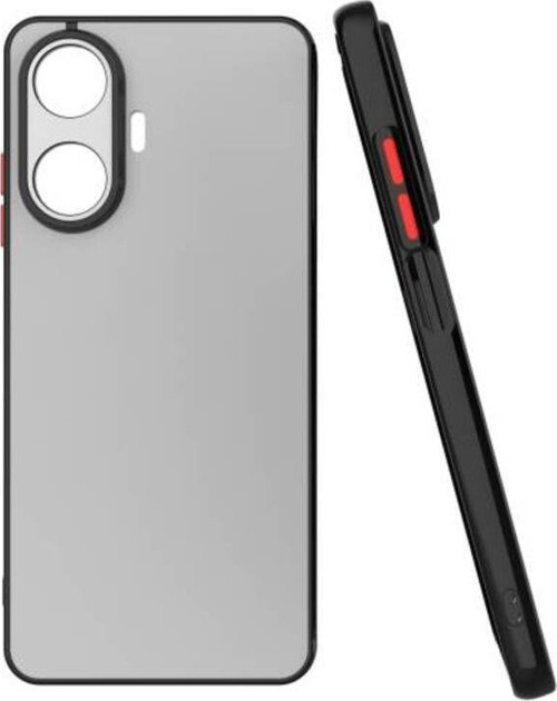 Realme C55 Kenarları Renkli Arkası Buğulu Şık Hux Silikon Kılıf