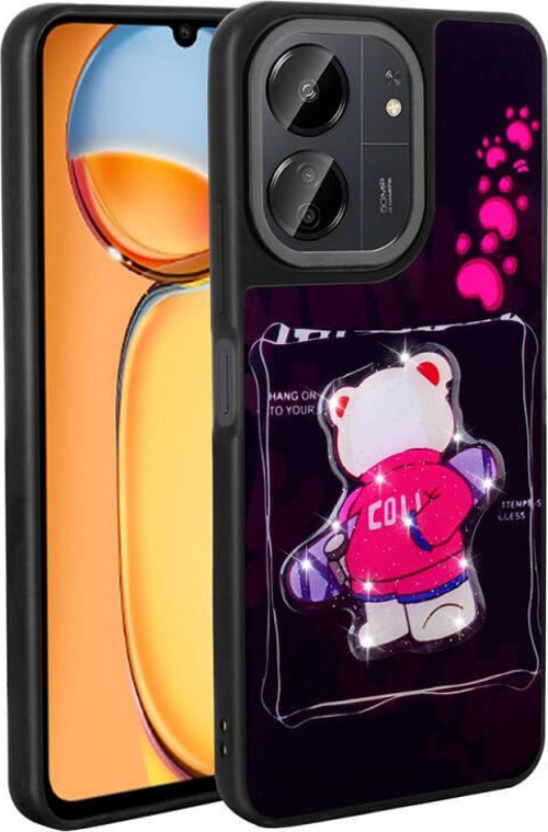Redmi 13C Parlak Kabartmalı Ve Sevimli Figürlü Şık Amas Silikon Kılıf