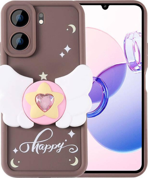 Redmi 13C Kılıf Kamera Korumalı Kelebek Figürlü Kapya Kapak