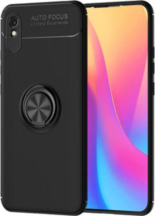 Redmi 9A Ultra Koruma Sağlayan Stant Özellikli Yüzüklü Ravel Silikon Kılıf