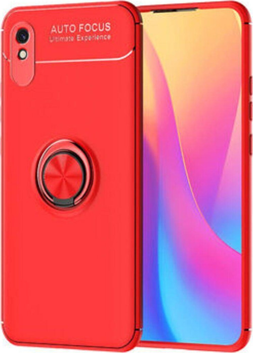 Redmi 9A Ultra Koruma Sağlayan Stant Özellikli Yüzüklü Ravel Silikon Kılıf