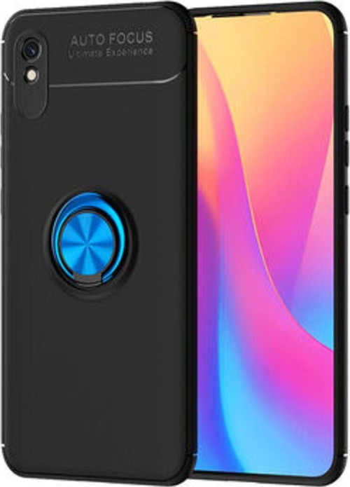 Redmi 9A Ultra Koruma Sağlayan Stant Özellikli Yüzüklü Ravel Silikon Kılıf