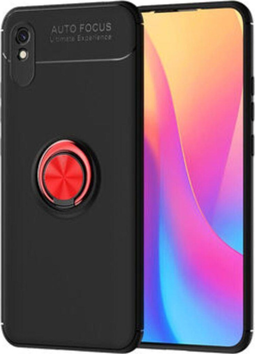 Redmi 9A Ultra Koruma Sağlayan Stant Özellikli Yüzüklü Ravel Silikon Kılıf