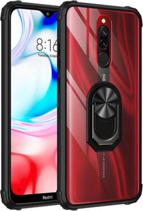 Redmi 8A Yüzüklü Ve Kenarları Renkli Köşe Korumalı Mola Premium Pc Silikon Kılıf