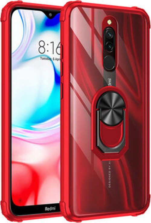 Redmi 8A Yüzüklü Ve Kenarları Renkli Köşe Korumalı Mola Premium Pc Silikon Kılıf