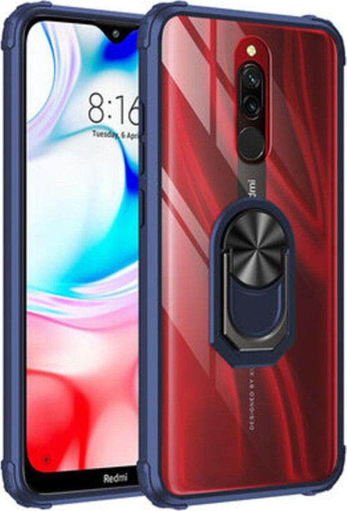 Redmi 8A Yüzüklü Ve Kenarları Renkli Köşe Korumalı Mola Premium Pc Silikon Kılıf