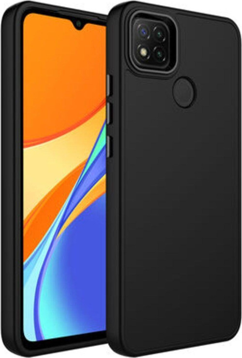 Redmi 9C Kılıf Metal Çerçeve Ve Buton Tasarımlı Silikon Luna Kapak