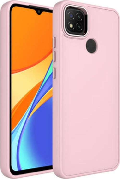 Redmi 9C Kılıf Metal Çerçeve Ve Buton Tasarımlı Silikon Luna Kapak
