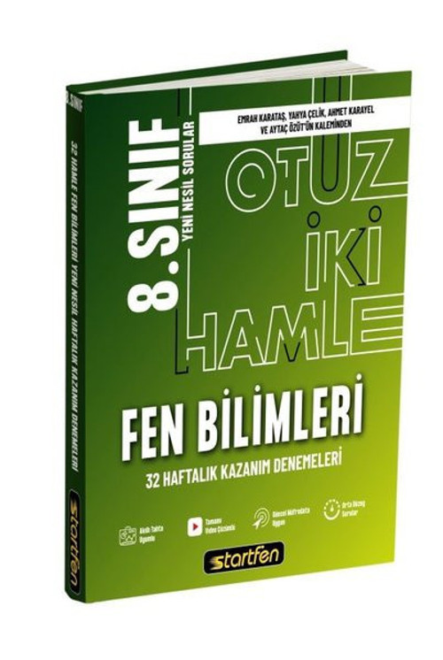 8. Sınıf Fen Bilimleri 32 Deneme Haftalık Kazanım Denemeleri