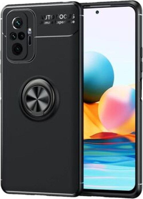 Redmi Note 10 Pro Ultra Koruma Sağlayan Stant Özellikli Yüzüklü Ravel Silikon Kılıf