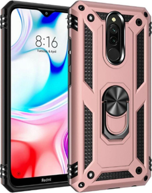 Redmi 8 Çift Katmanlı Ve Yüzüklü Tam Koruma Vega Premium Kılıf
