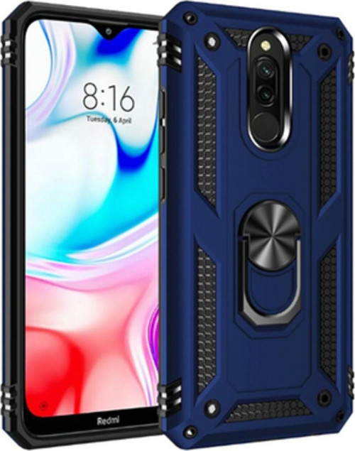Redmi 8 Çift Katmanlı Ve Yüzüklü Tam Koruma Vega Premium Kılıf
