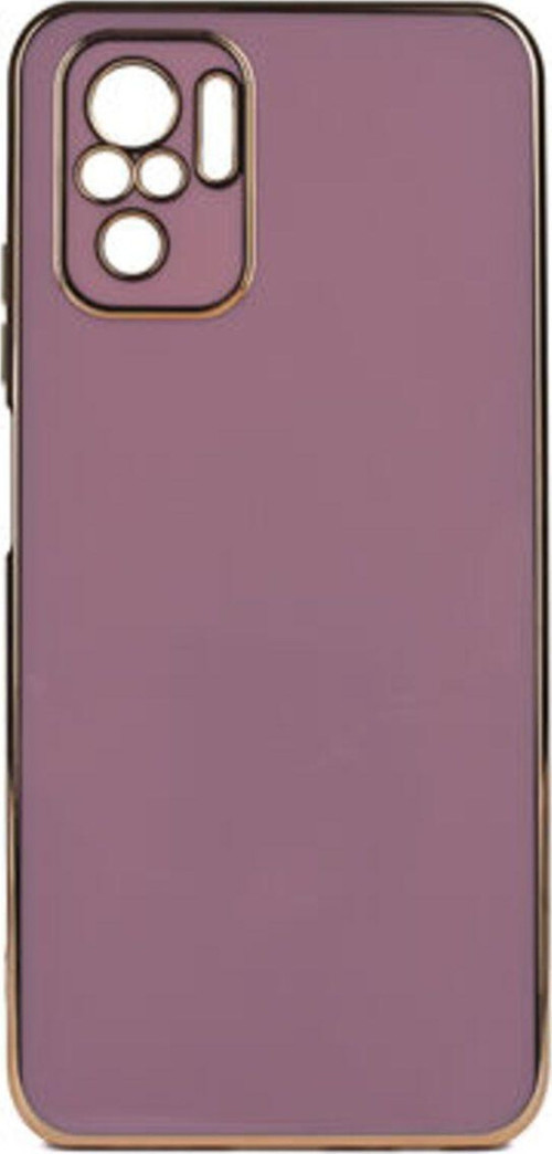 Redmi Note 10S Parlak Yapılı Ve Kenarları Altın Görünümlü Şık Bark Premium Silikon Kılıf