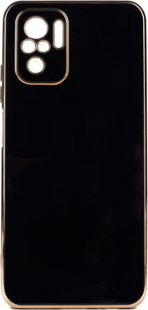 Redmi Note 10S Parlak Yapılı Ve Kenarları Altın Görünümlü Şık Bark Premium Silikon Kılıf