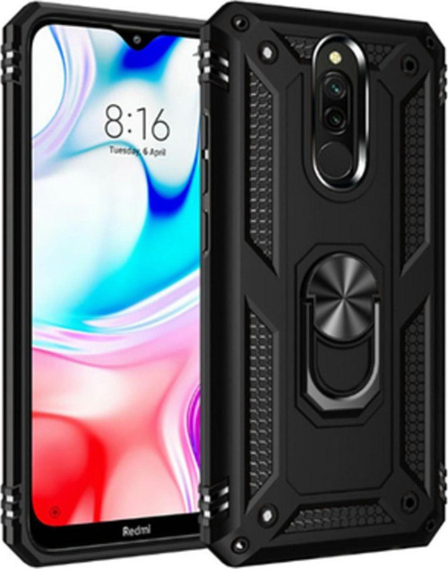 Redmi 8 Çift Katmanlı Ve Yüzüklü Tam Koruma Vega Premium Kılıf