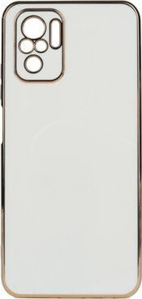 Redmi Note 10S Parlak Yapılı Ve Kenarları Altın Görünümlü Şık Bark Premium Silikon Kılıf