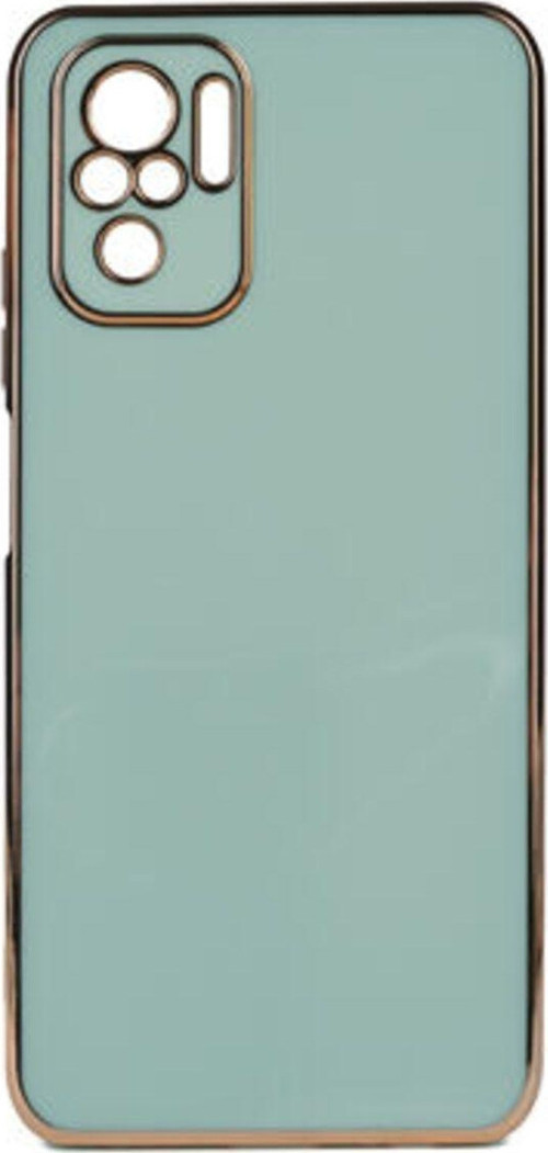 Redmi Note 10S Parlak Yapılı Ve Kenarları Altın Görünümlü Şık Bark Premium Silikon Kılıf