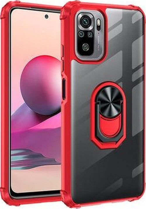 Redmi Note 10 Yüzüklü Ve Kenarları Renkli Köşe Korumalı Mola Premium Pc Silikon Kılıf
