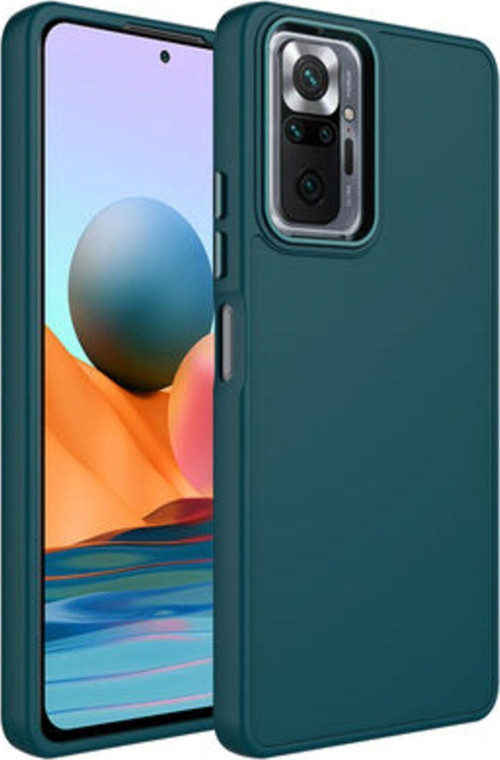 Redmi Note 10 Pro Kılıf Metal Çerçeve Ve Buton Tasarımlı Silikon Luna Kapak
