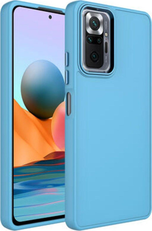 Redmi Note 10 Pro Kılıf Metal Çerçeve Ve Buton Tasarımlı Silikon Luna Kapak
