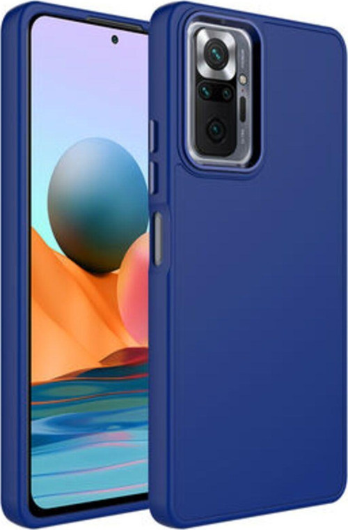 Redmi Note 10 Pro Kılıf Metal Çerçeve Ve Buton Tasarımlı Silikon Luna Kapak