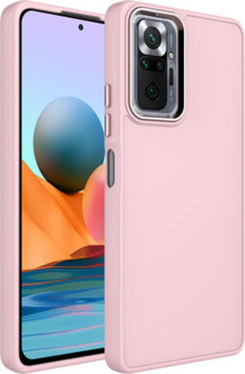 Redmi Note 10 Pro Kılıf Metal Çerçeve Ve Buton Tasarımlı Silikon Luna Kapak