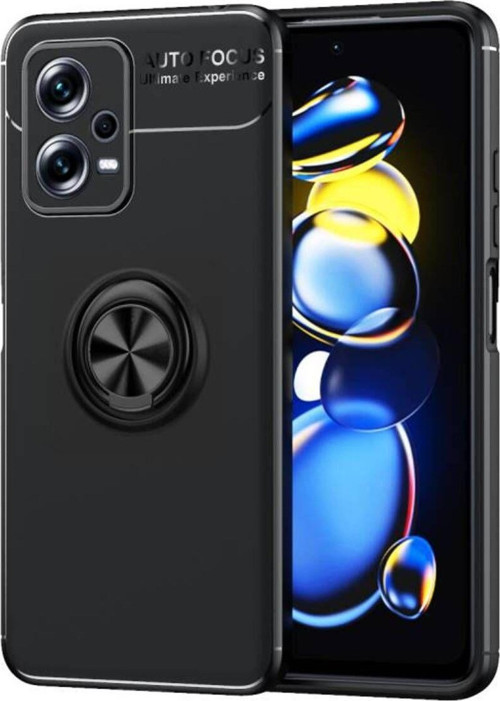 Redmi Note 12 5G Ultra Koruma Sağlayan Stant Özellikli Yüzüklü Ravel Silikon Kılıf